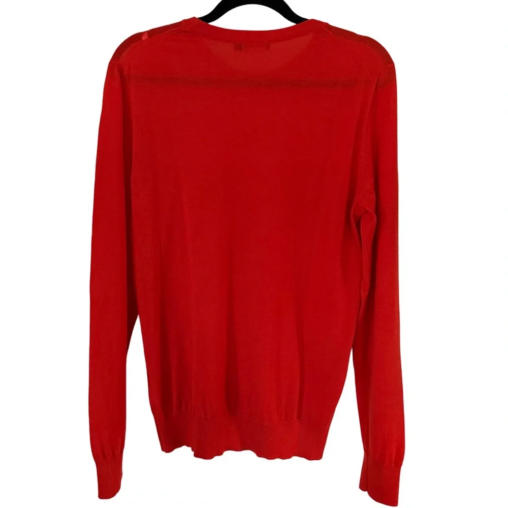 J.Lindeberg Red 100% Cashmere Crewneck Sweater – Size M – Made‎ in Italy